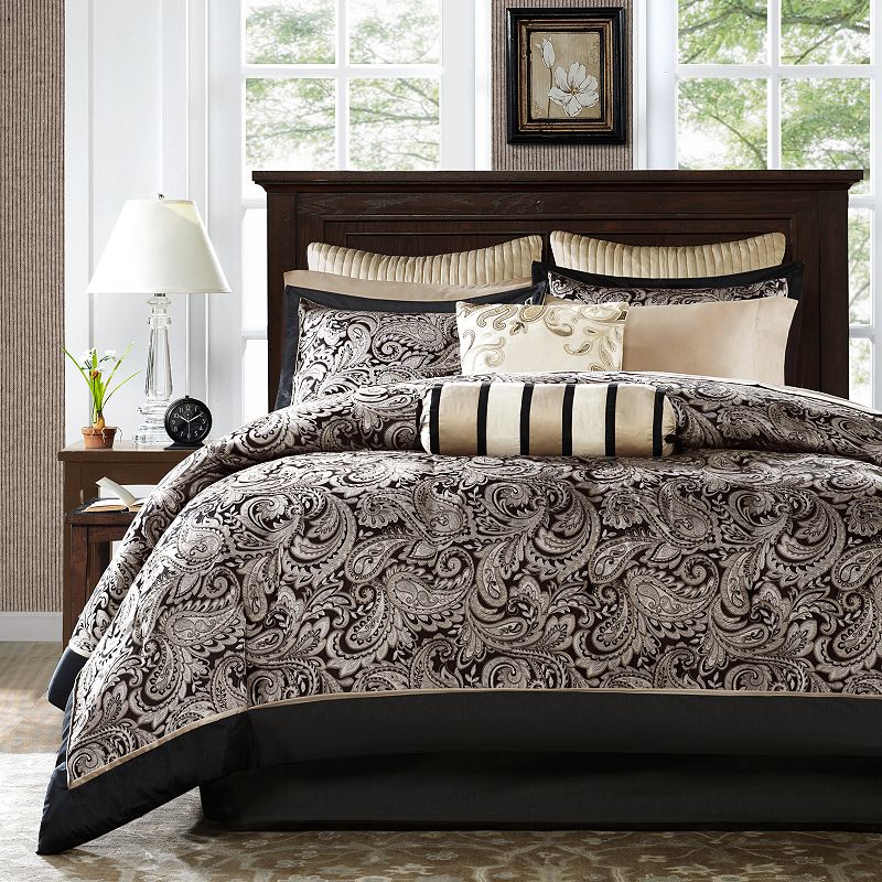 Madison Park Wellington Jacquard Weave 12-Piece Complete Bed Set with Sheet