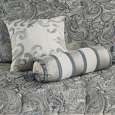 Madison Park Whitman 12-Piece Paisley Comforter Set with Cotton Bed Sheet Set