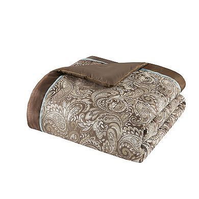 Madison Park Whitman 12-Piece Paisley Comforter Set with Cotton Bed Sheet Set