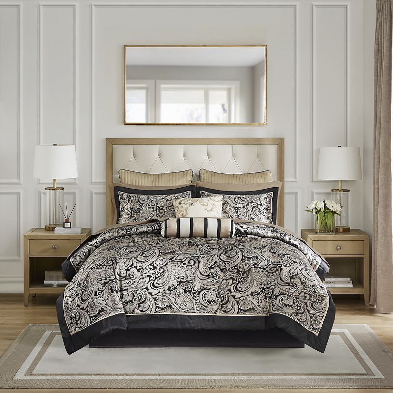 Madison Park Whitman 12-piece Paisley Comforter Set with Sheets and Throw P