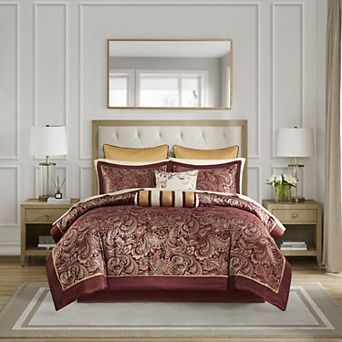 Madison Park Whitman 12 pc Paisley Comforter Set with Cotton Bed Sheet Set