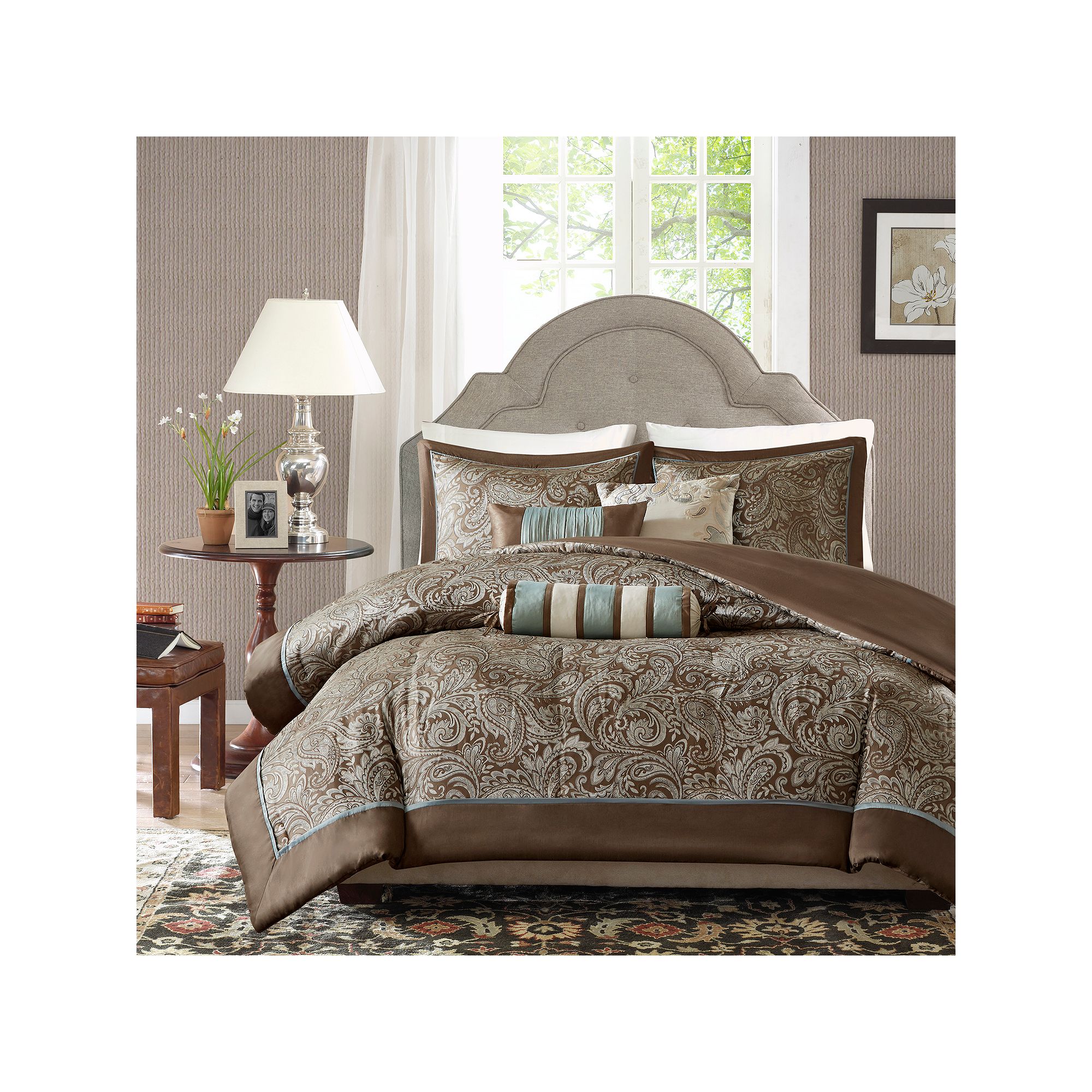 Madison Park Whitman 6-pc. Duvet Cover Set with Throw Pillows, Blue