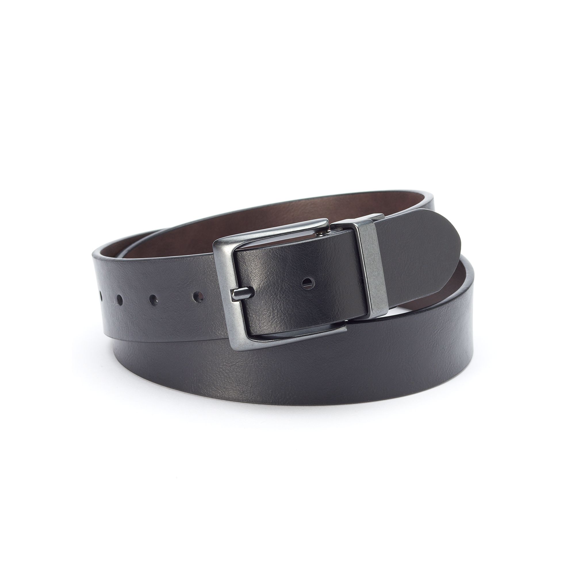 Mens Levis® Cut-Edge Reversible Belt, Size: Small, Black Brown