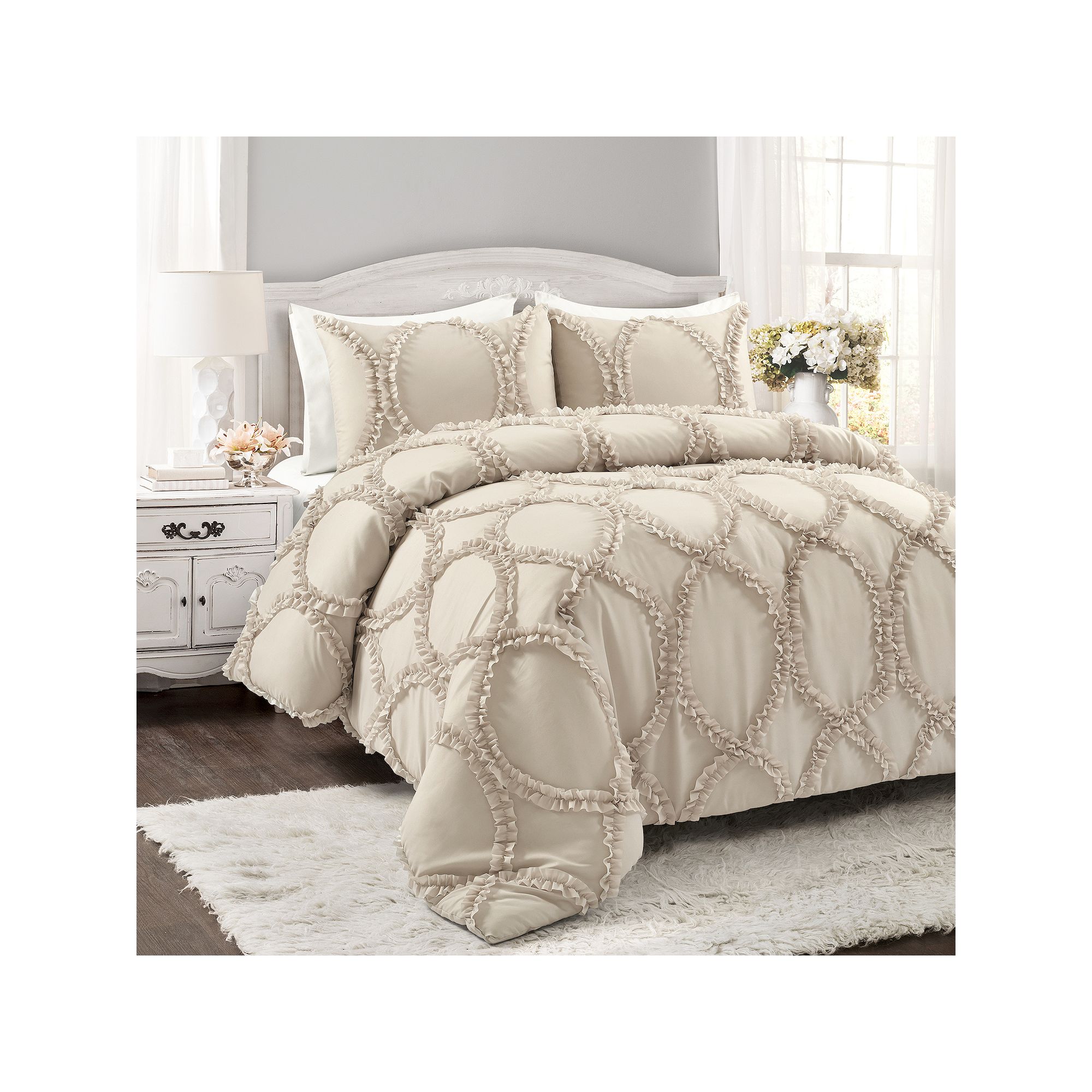 Lush Decor Avon Comforter Set, Neutral