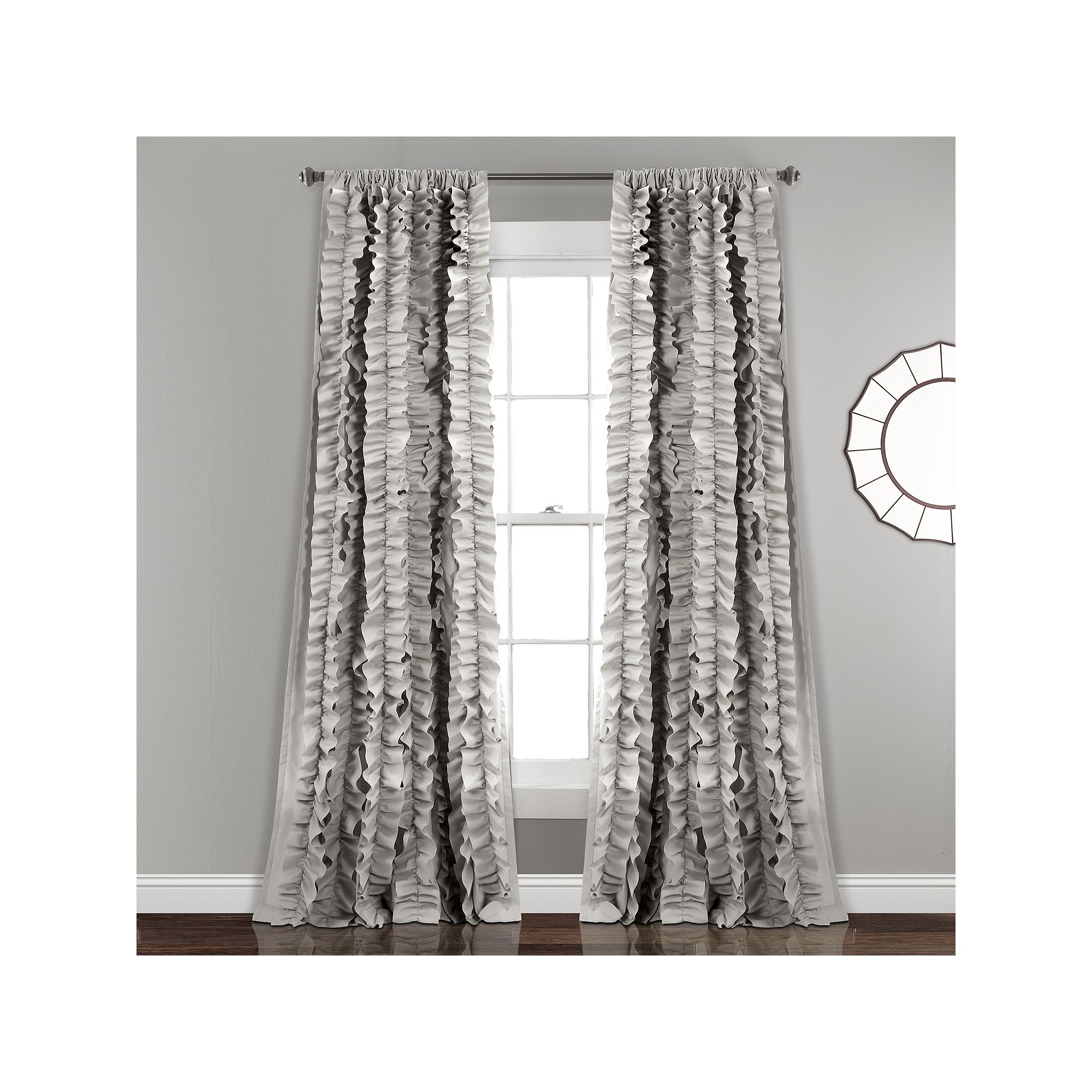 Lush Decor Belle Window Curtain, Gray
