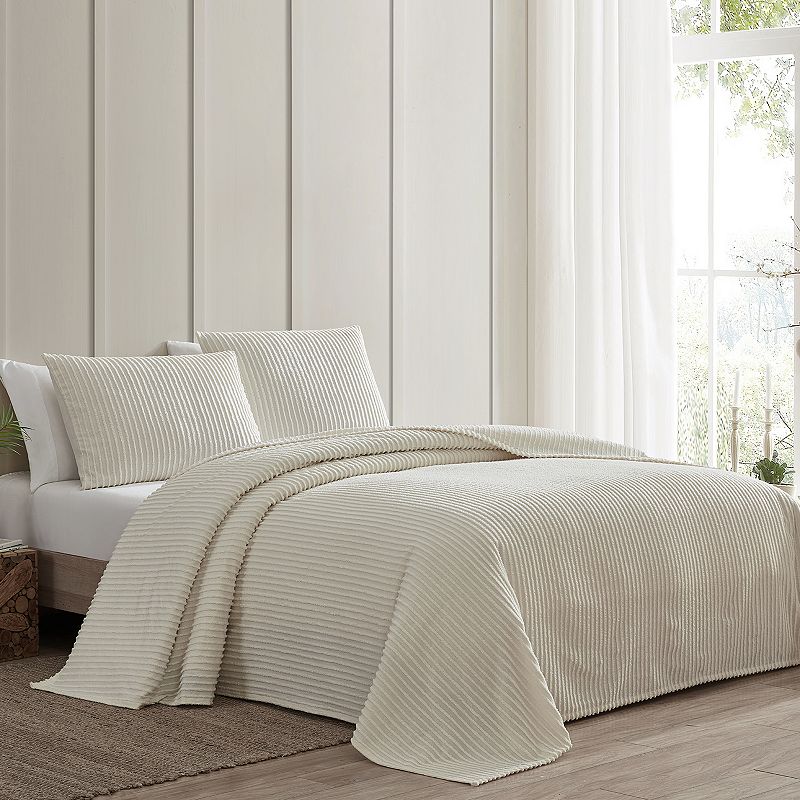Channel Chenille Bedspread or Sham, Natural, Full