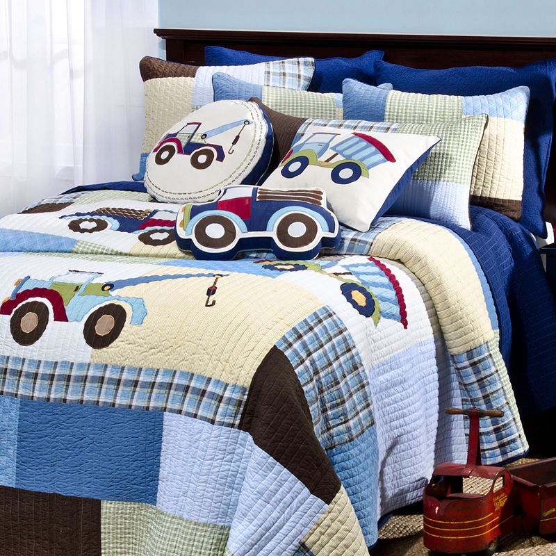 Levtex Home Trucks Quilt Set, Blue, Twin