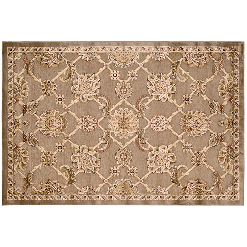 Kathy Ireland Bel Air Brown Floral Rug