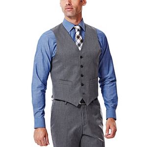 Men's Haggar® Straight-Fit Gabardine Heather Dark Gray Suit Vest