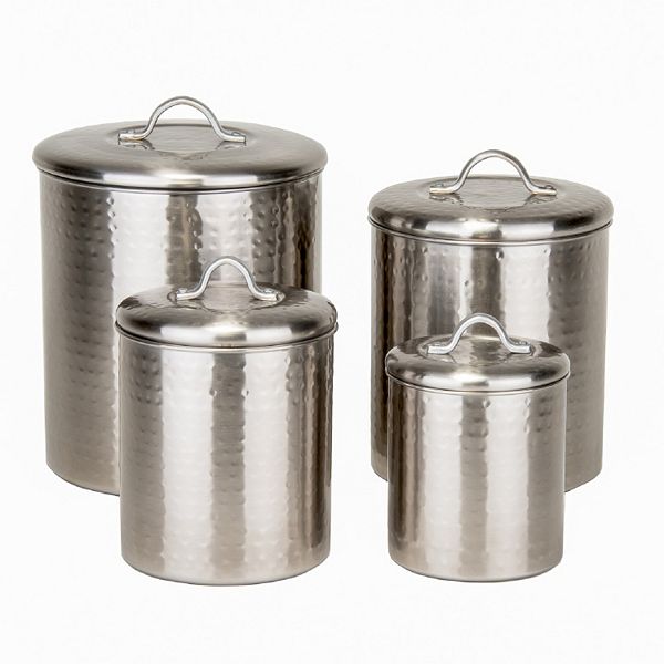 Beautiful Canister Set for Kitchen 4-Piece Stainless Steel w