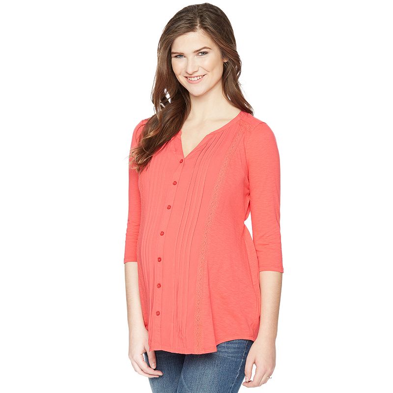 Maternity Oh Baby by Motherhood Pintuck Blouse