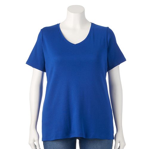 Plus Size Croft & Barrow® Essential V-Neck Tee