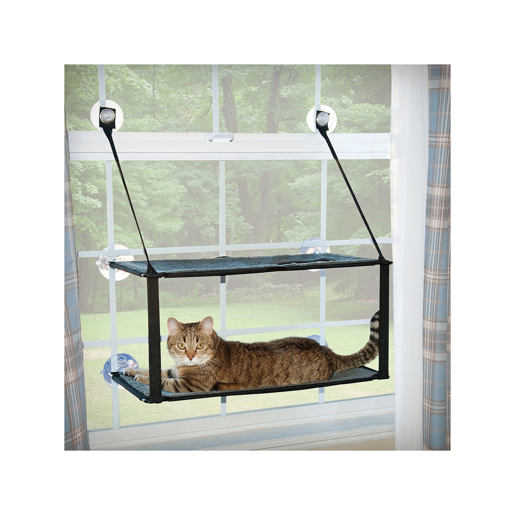 K&H Pet Kitty Sill Double Stack EZ Window Mount, Gray