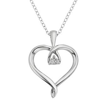 Diamond Accent Sterling Silver Heart Pendant Necklace