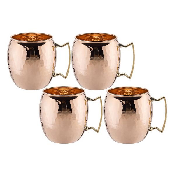 Old Dutch 4pc. 16oz. Hammered Copper Moscow Mule Mug Set