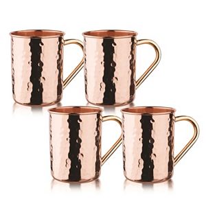 Old Dutch Straight 4-pc. Hammered Copper Moscow Mule Set