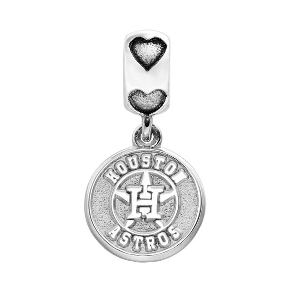 Houston Astros MLB Logo Art Sterling Silver Small Enameled Pendant