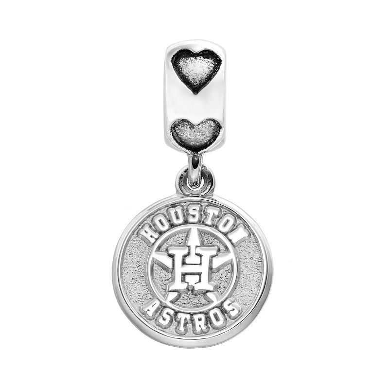 LogoArt Houston Astros Sterling Silver Team Logo Charm, Womens, Grey