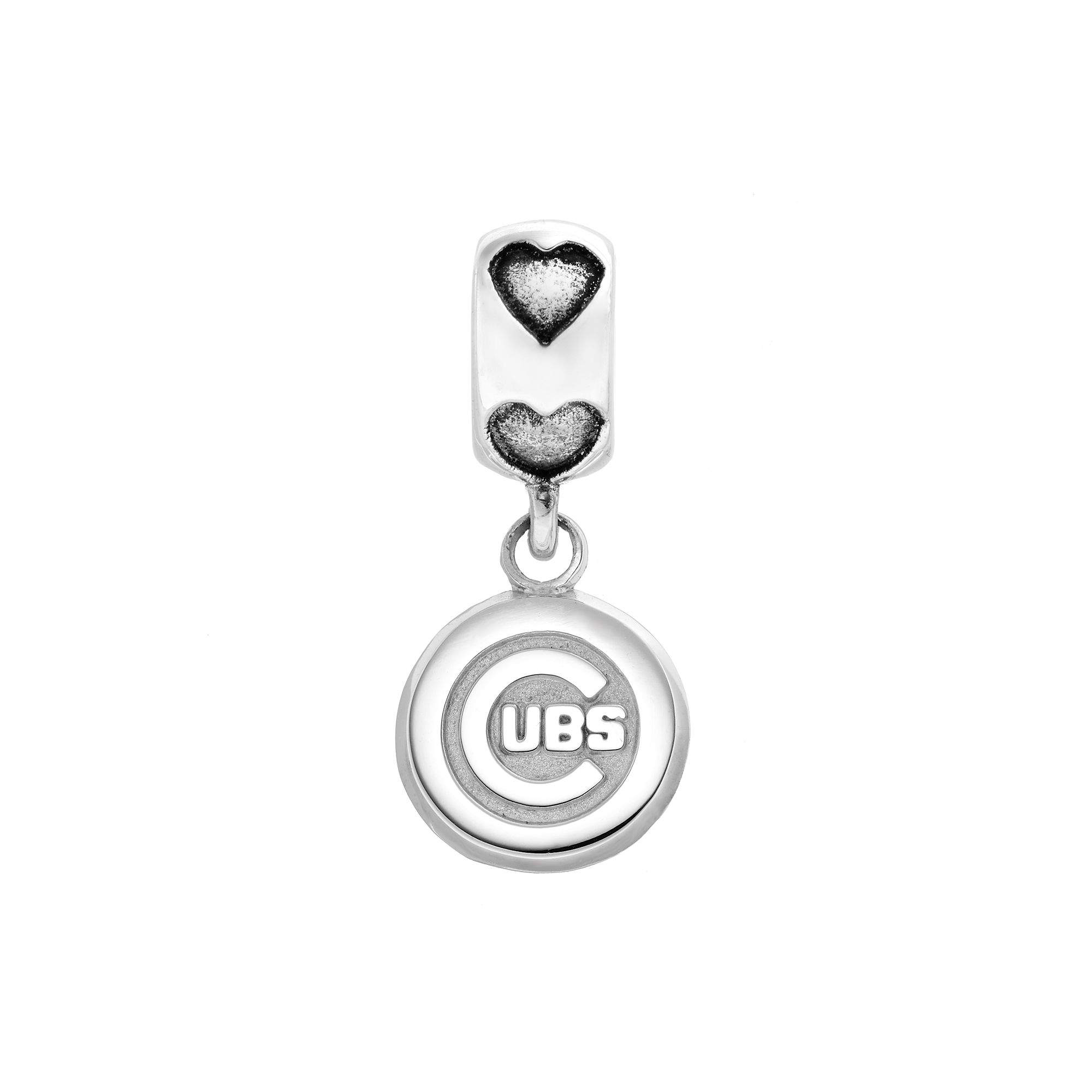 LogoArt Chicago Cubs Sterling Silver Team Logo Charm, Womens, Grey