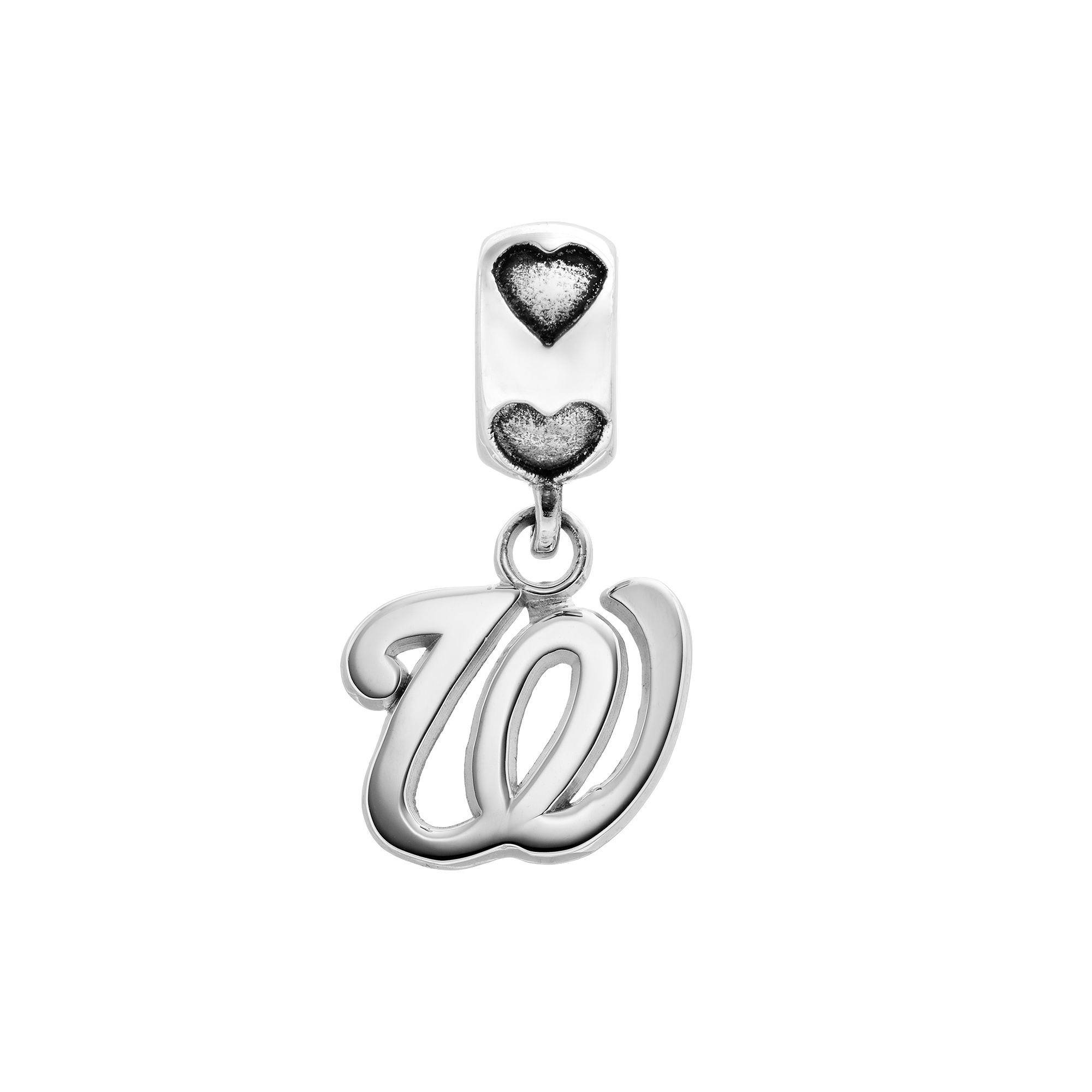 LogoArt Washington Nationals Sterling Silver Team Logo Charm, Womens, Grey