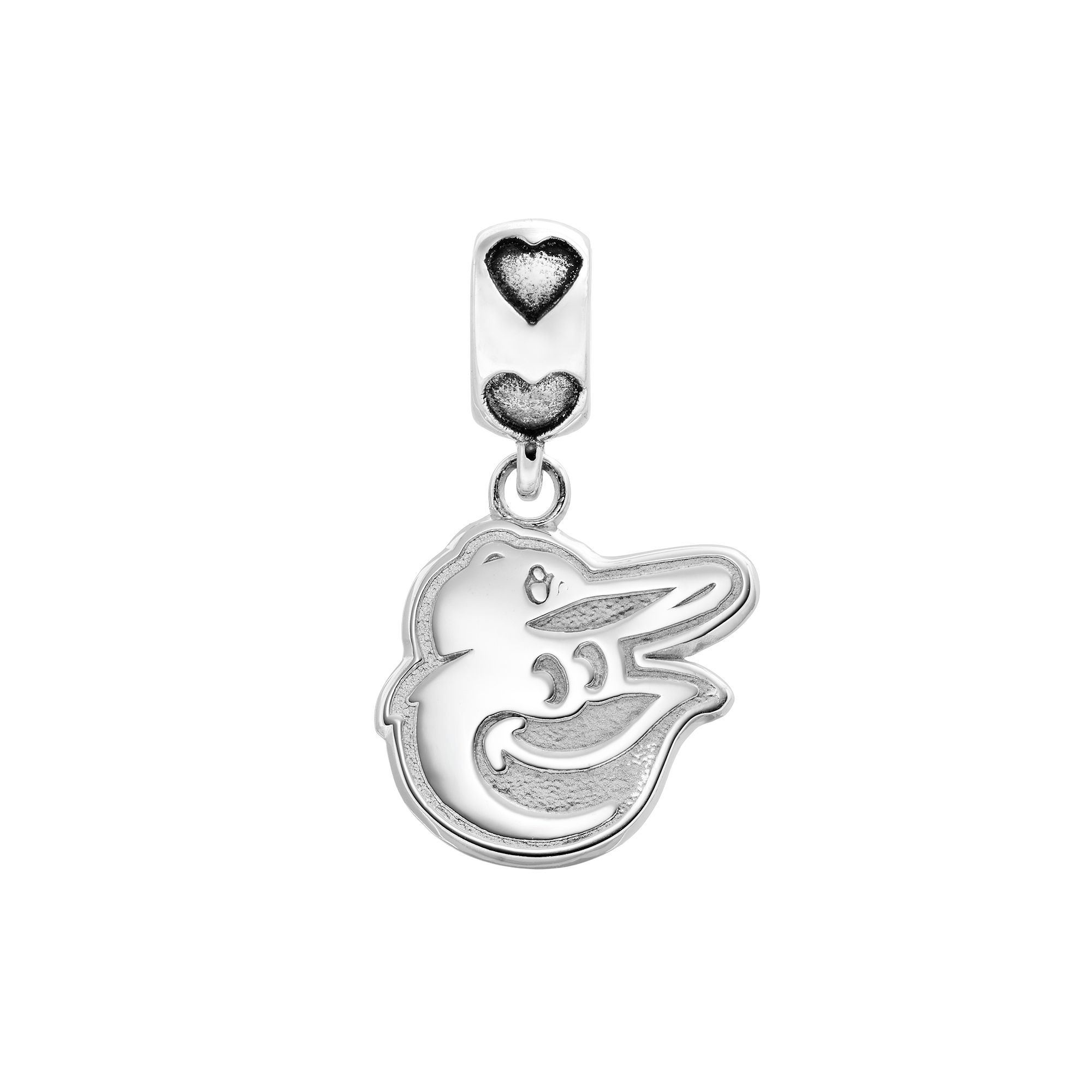 LogoArt Baltimore Orioles Sterling Silver Team Logo Charm, Womens, Grey