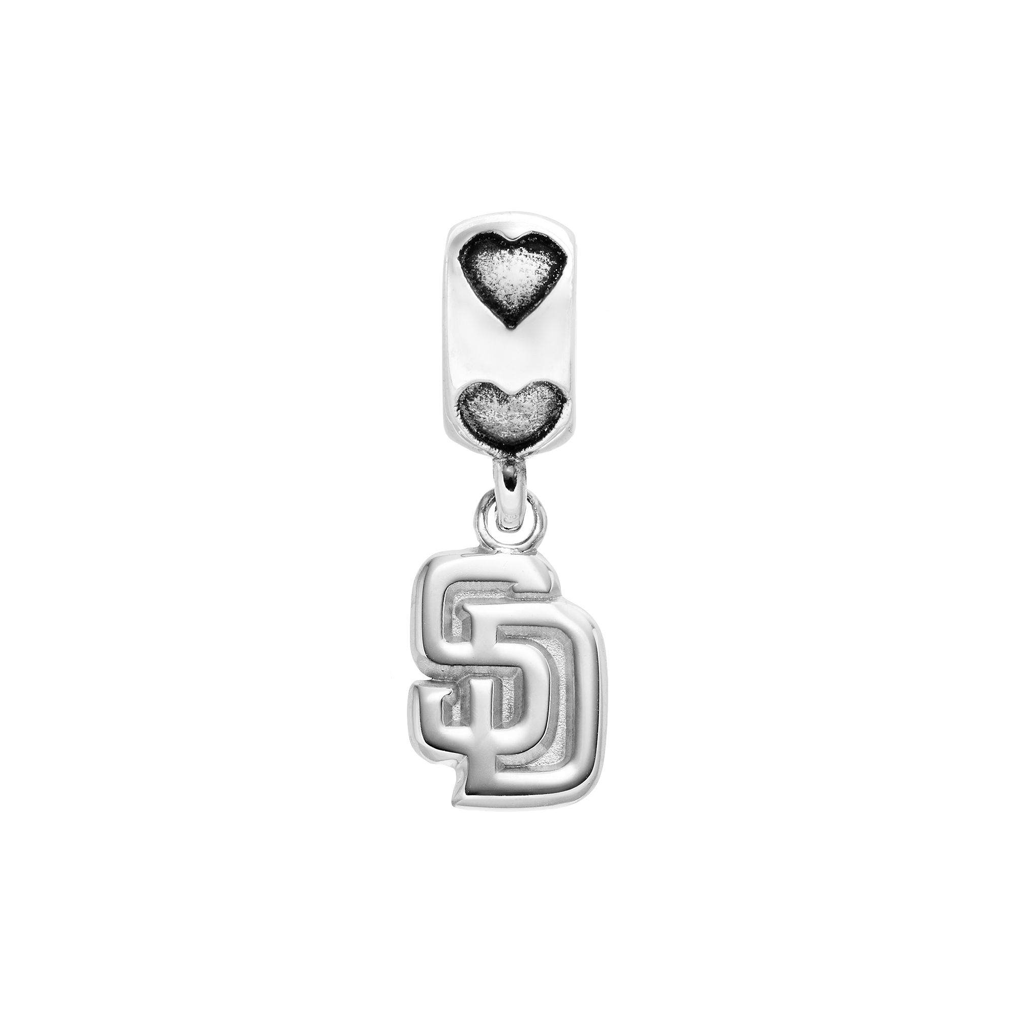 LogoArt San Diego Padres Sterling Silver Team Logo Charm, Womens, Grey