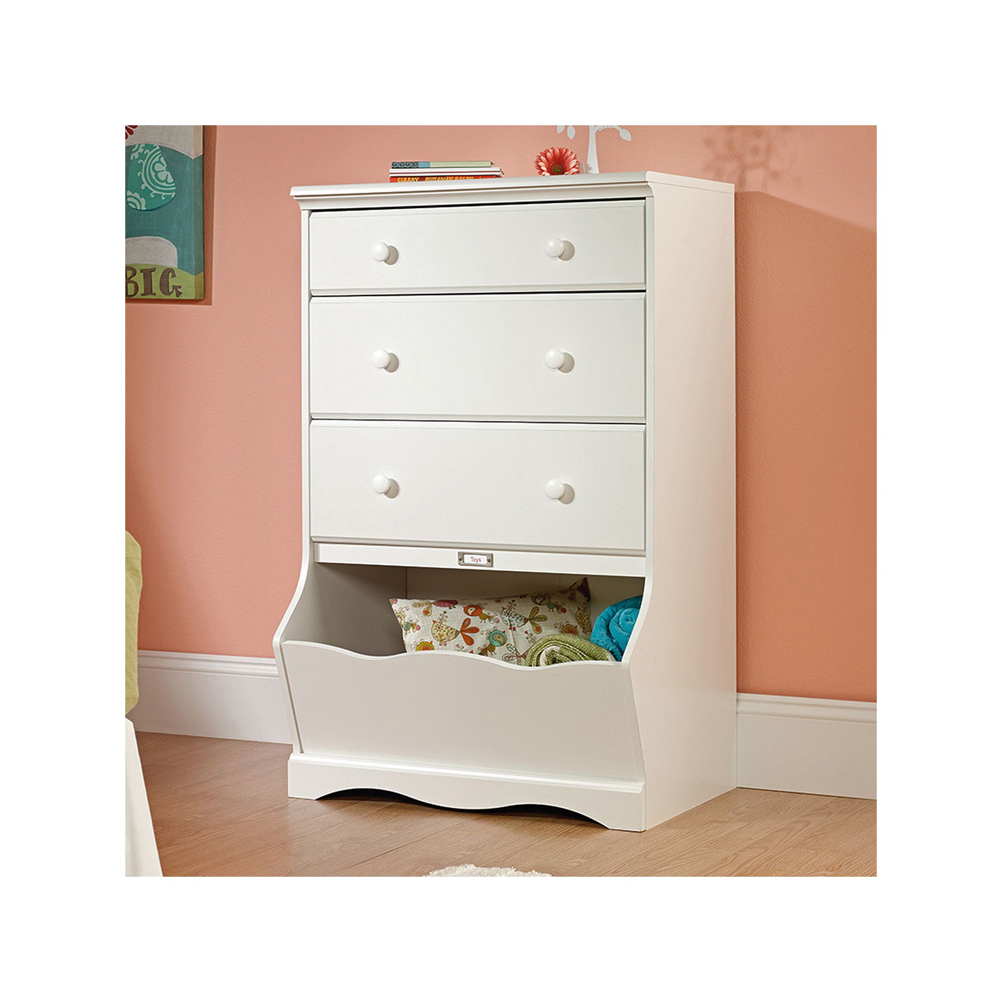 Sauder Pogo 3-Drawer White Dresser