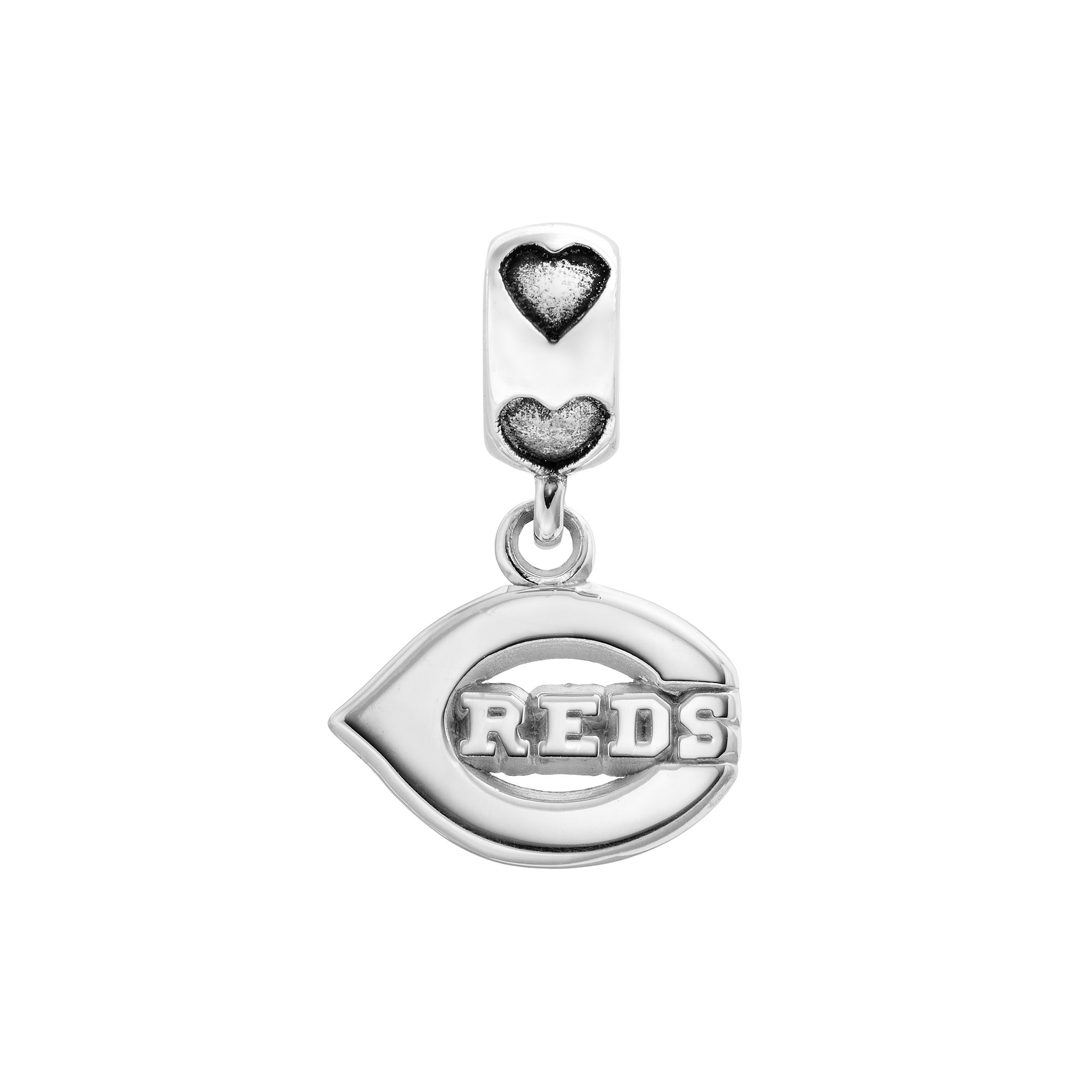 LogoArt Cincinnati Reds Sterling Silver Team Logo Charm, Womens, Grey