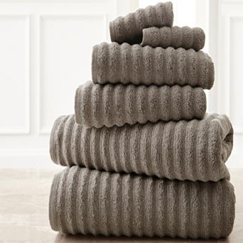 Spring Bloom 6 pc Wavy Luxury Spa Collection Cotton Bath Towel Set