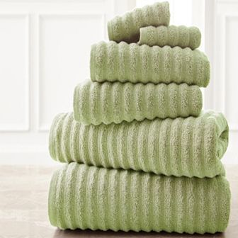 Spring Bloom 6 pc Wavy Luxury Spa Collection Cotton Bath Towel Set
