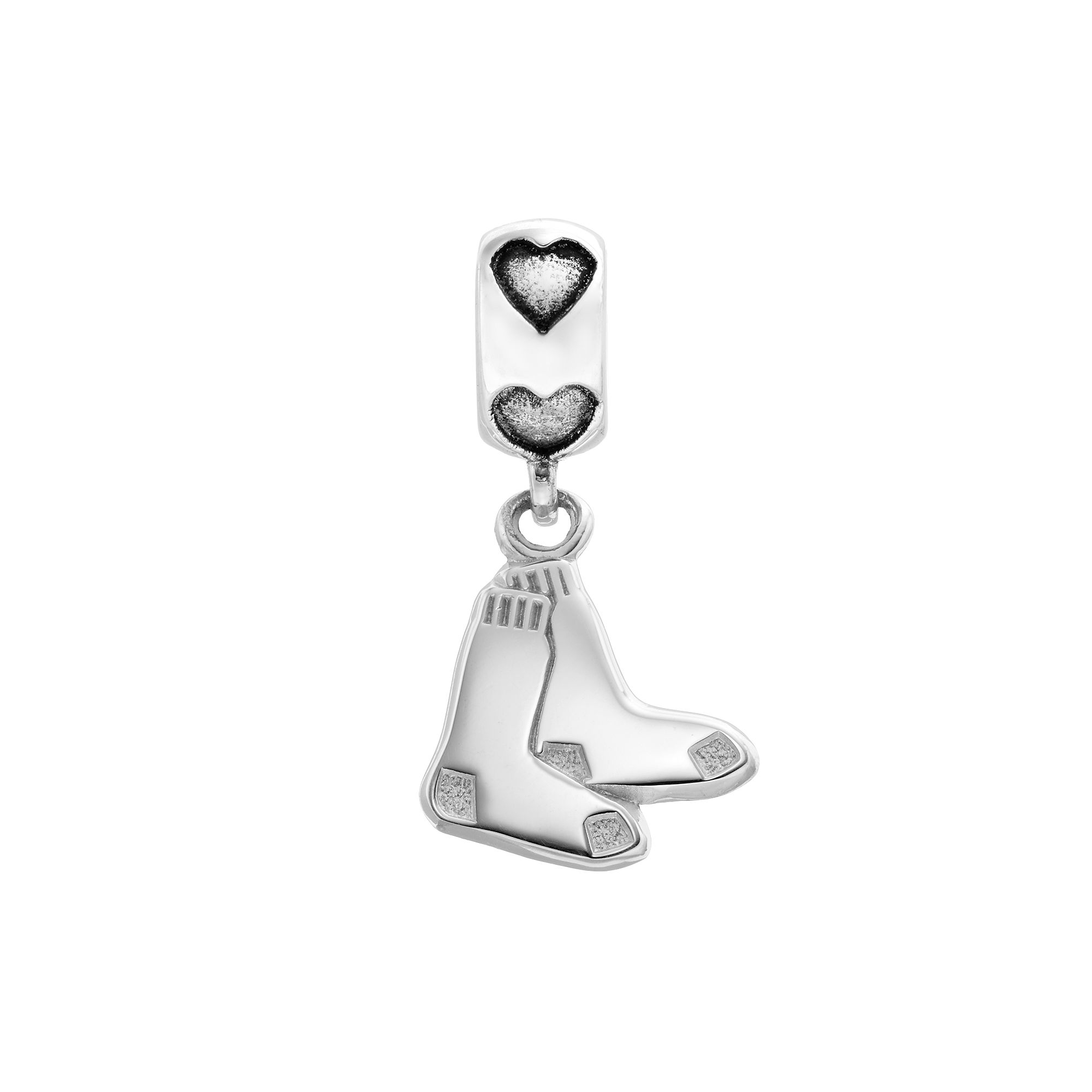 LogoArt Boston Red Sox Sterling Silver Team Logo Charm, Womens, Grey