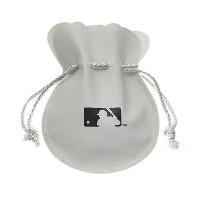 LogoArt Boston Red Sox Crystal Sterling Silver & Leather Charm Bracelet