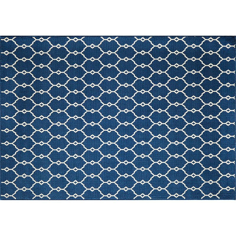 Momeni Baja Geometric Indoor Outdoor Rug, Blue, 5X7.5 Ft