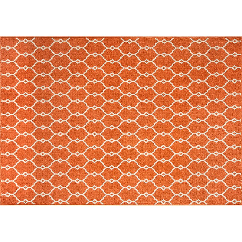 Momeni Baja Geometric Indoor Outdoor Rug, Brt Orange, 8.5X13 Ft