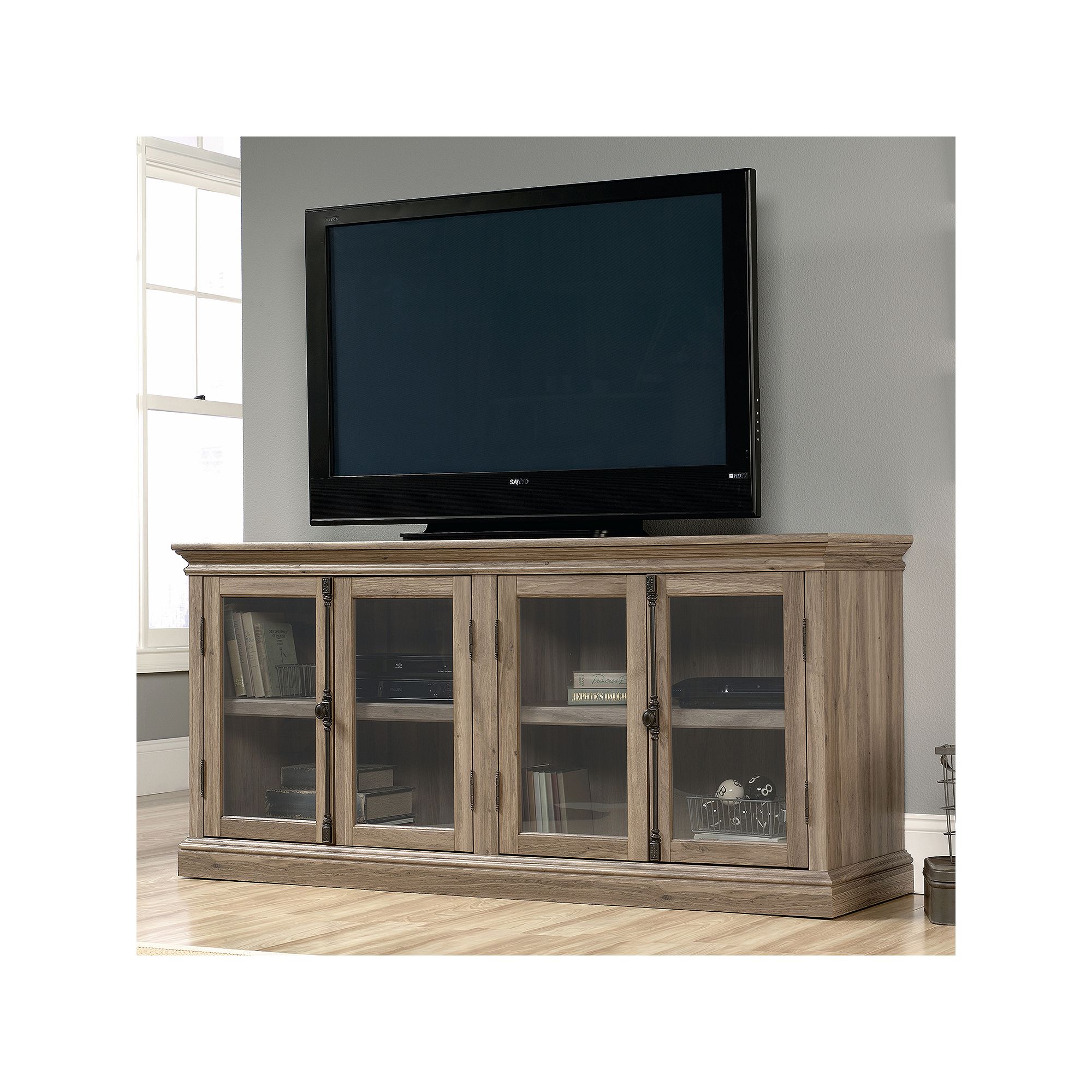 Sauder Barrister Lane Storage TV Stand, Salt