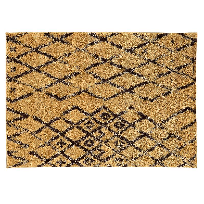 Linon Moroccan Marrakesh Shag Rug, Brown, 8X10 Ft