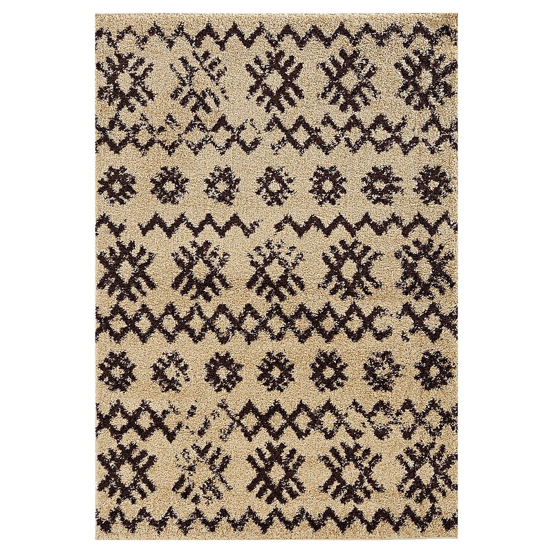 Linon Moroccan Meknes Shag Rug, Brown, 8X10 Ft