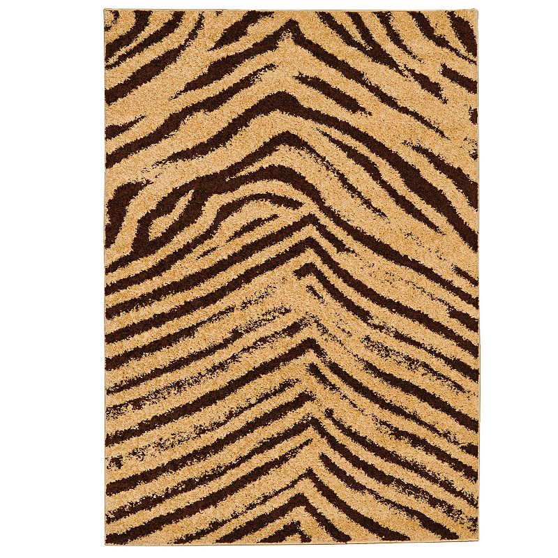 Linon Moroccan Sahara Shag Rug, Brown, 8X10 Ft
