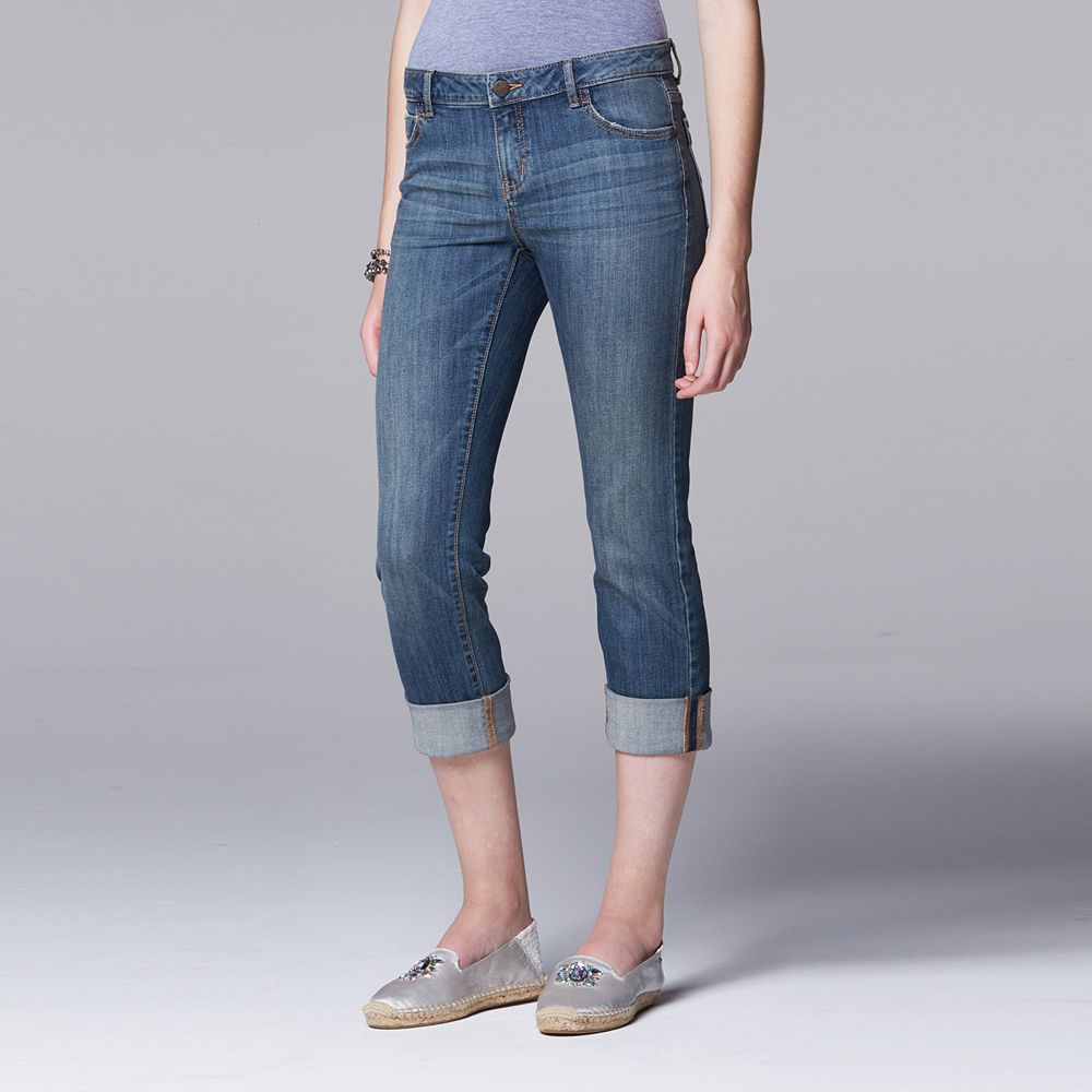 Women's Simply Vera Vera Wang Cuffed Jean Capris