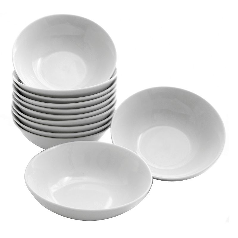 Ten Strawberry Street 7  Catering Round Ceramic Cereal Bowl  Set of 12  White