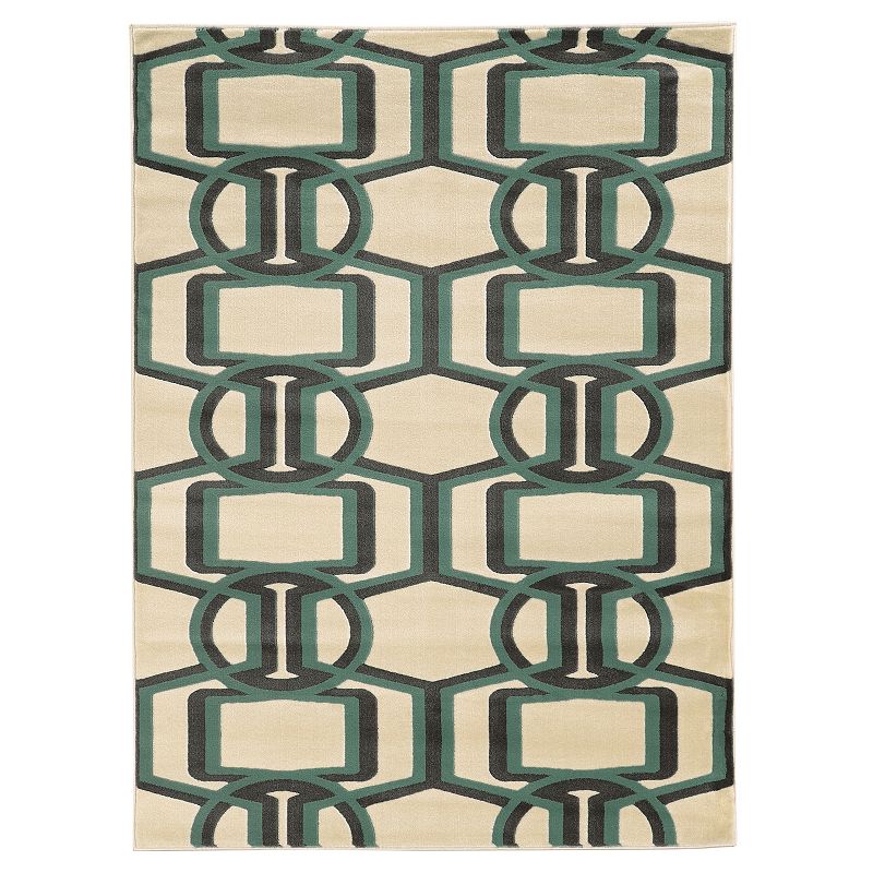 Linon Roma Bridle Geometric Rug, Grey, 8X10 Ft