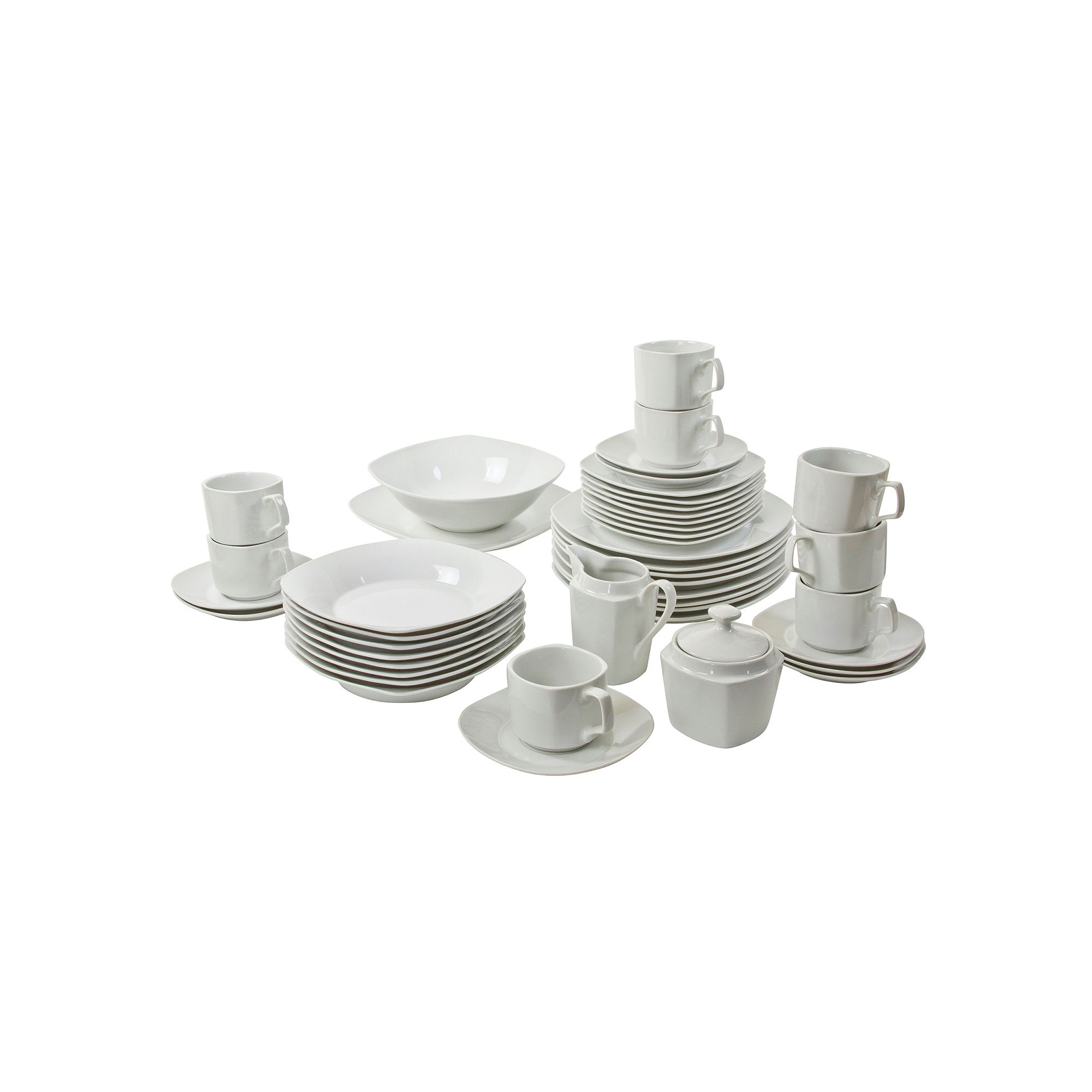 10 Strawberry Street 45-pc. Square Dinnerware Set, White