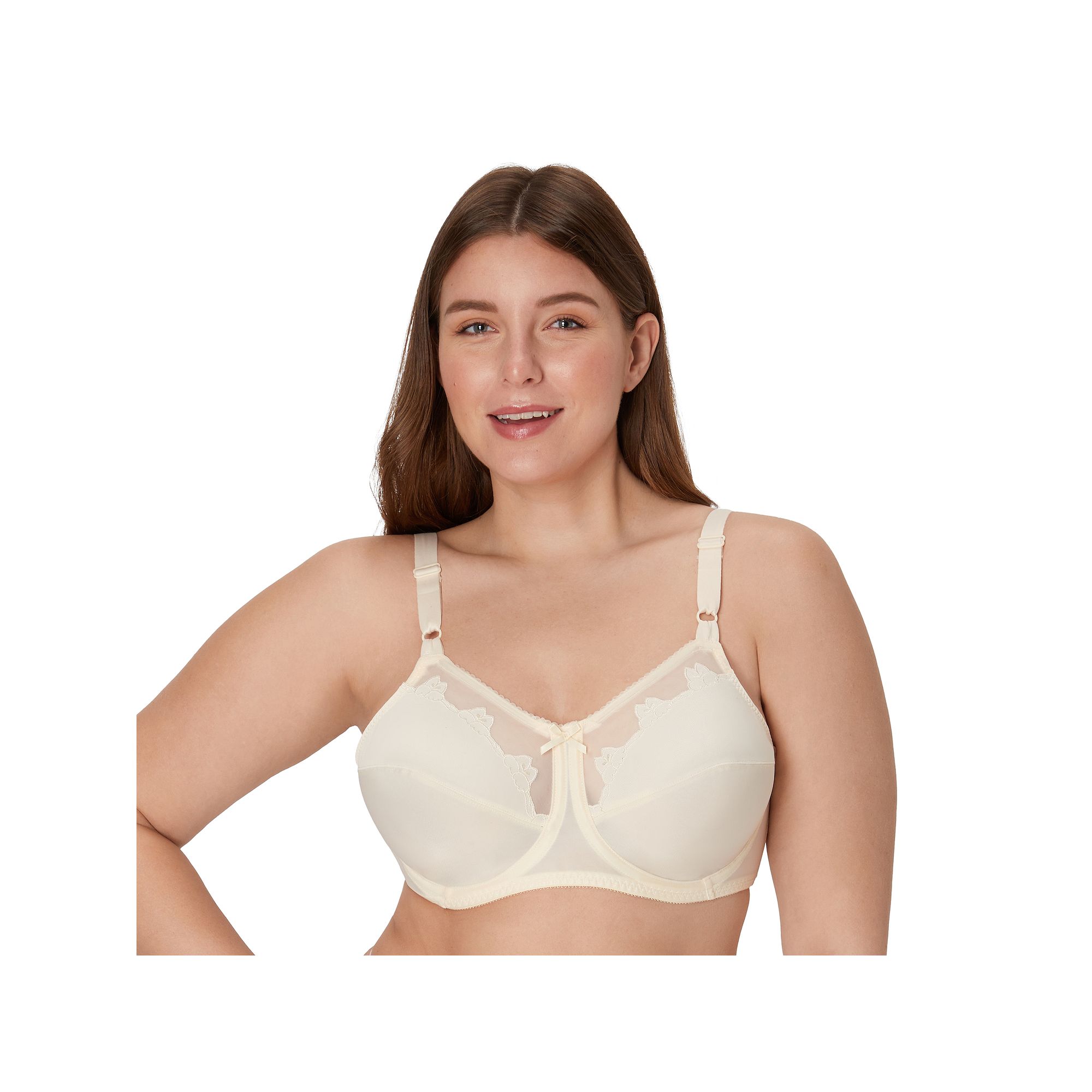 Flower Bali Full-Figure Underwire Bra DF0180, Womens, Size: 36 B, Light Be