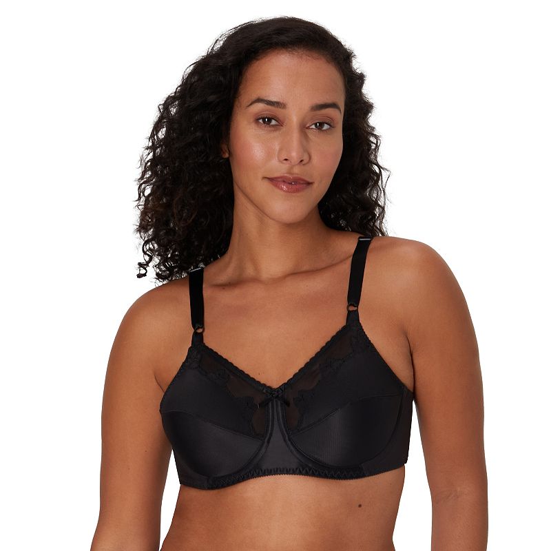 Bali Flower Full-Figure Underwire Bra 0180, Womens, Size: 34 B, Grey