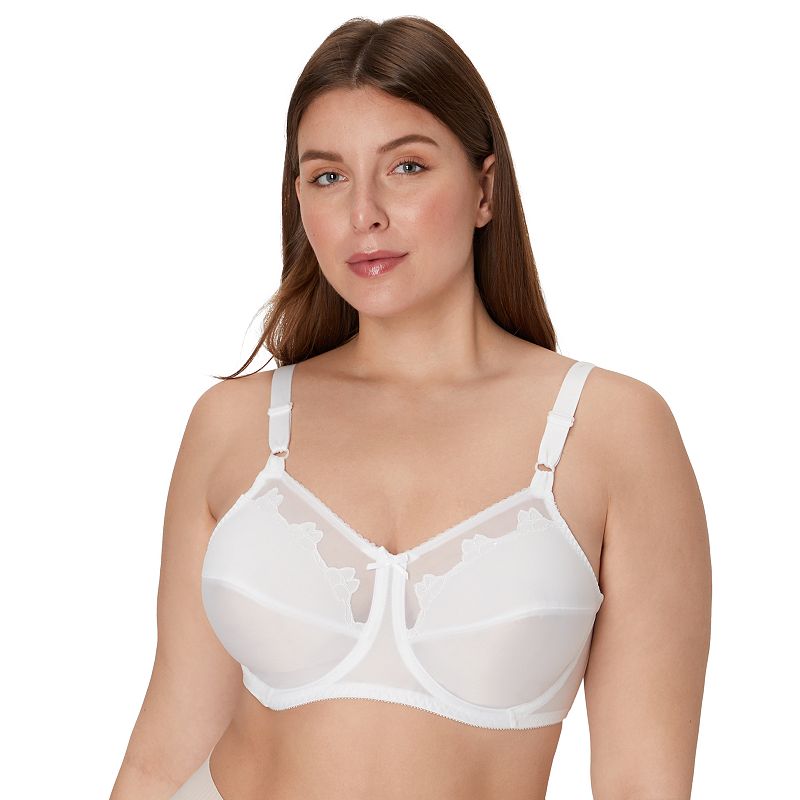 Flower Bali Full-Figure Underwire Bra DF0180, Women's, Size: 34 Ddd, White