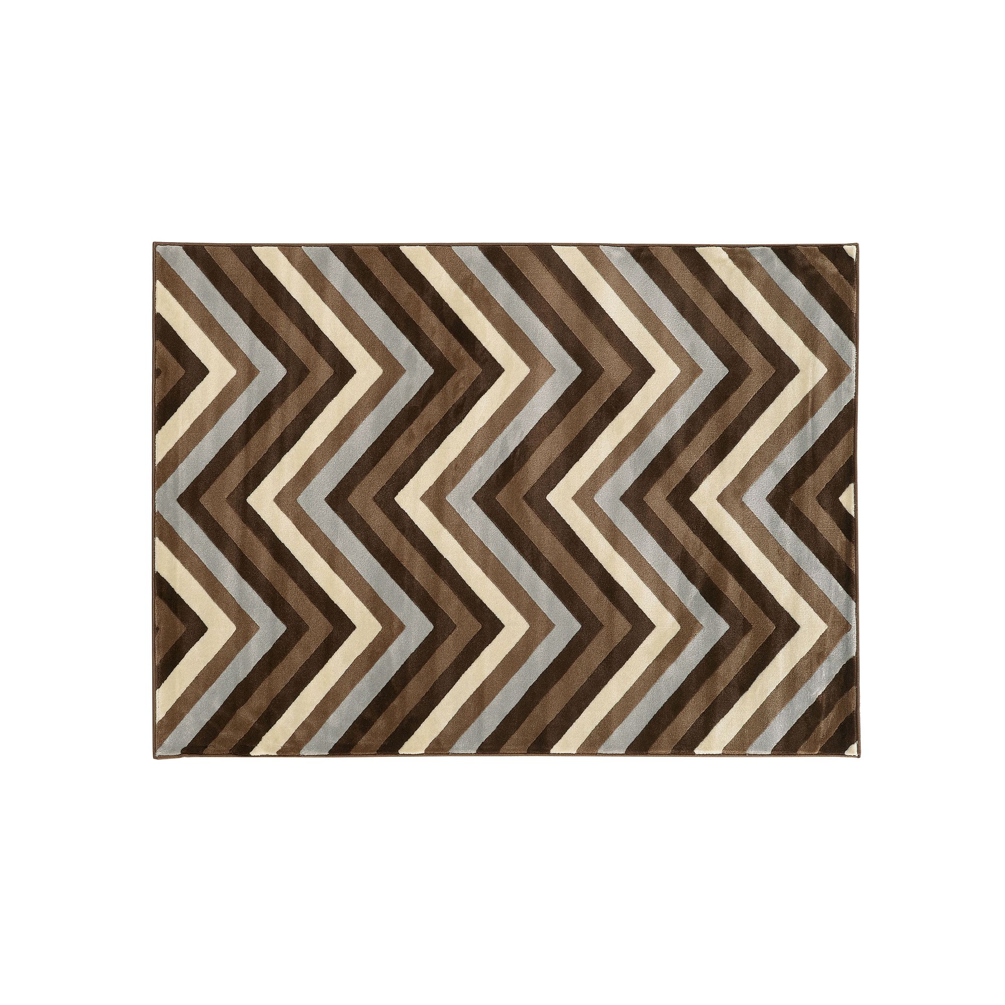 Linon Roma Chevron Rug, Brown Beige