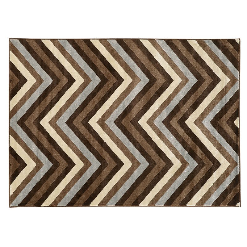 Linon Roma Chevron Rug, Grey, 8X10 Ft