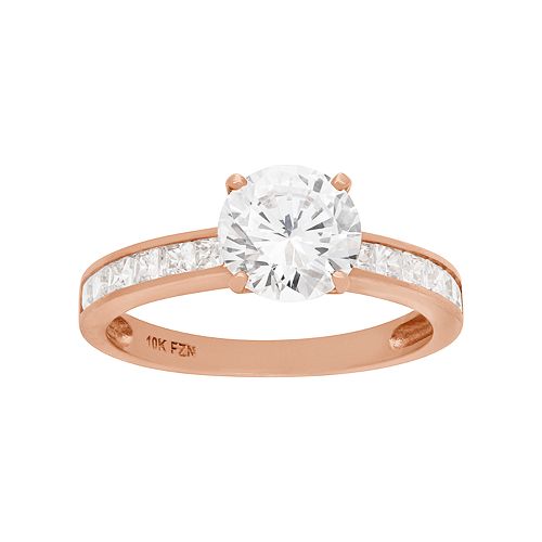Cubic Zirconia Engagement Ring in 10k Rose Gold