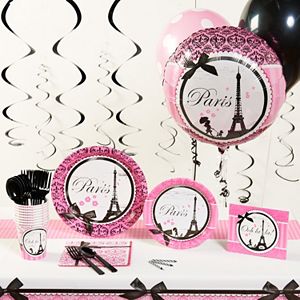 Paris Damask Party Supplies for 16