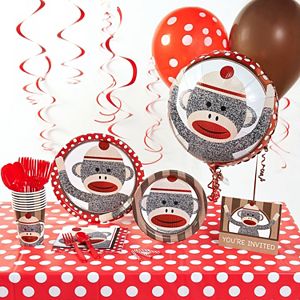 Sock Monkey Party Supplies for 16